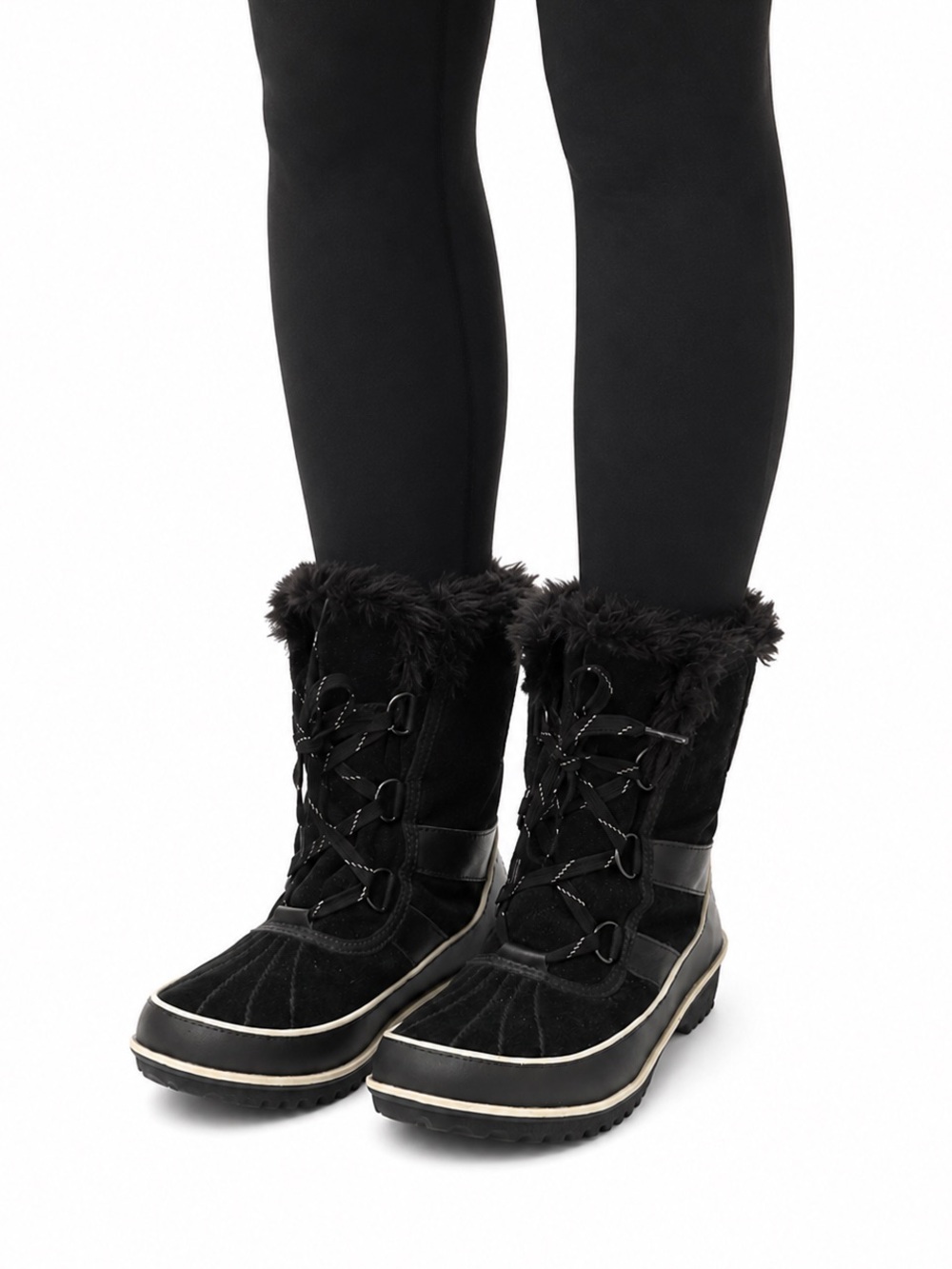 Size 9 Sorel Women’s Winter Carnival Faux Fur Waterproof Snow Boots Black